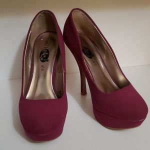 Purple Faux Suede Pumps